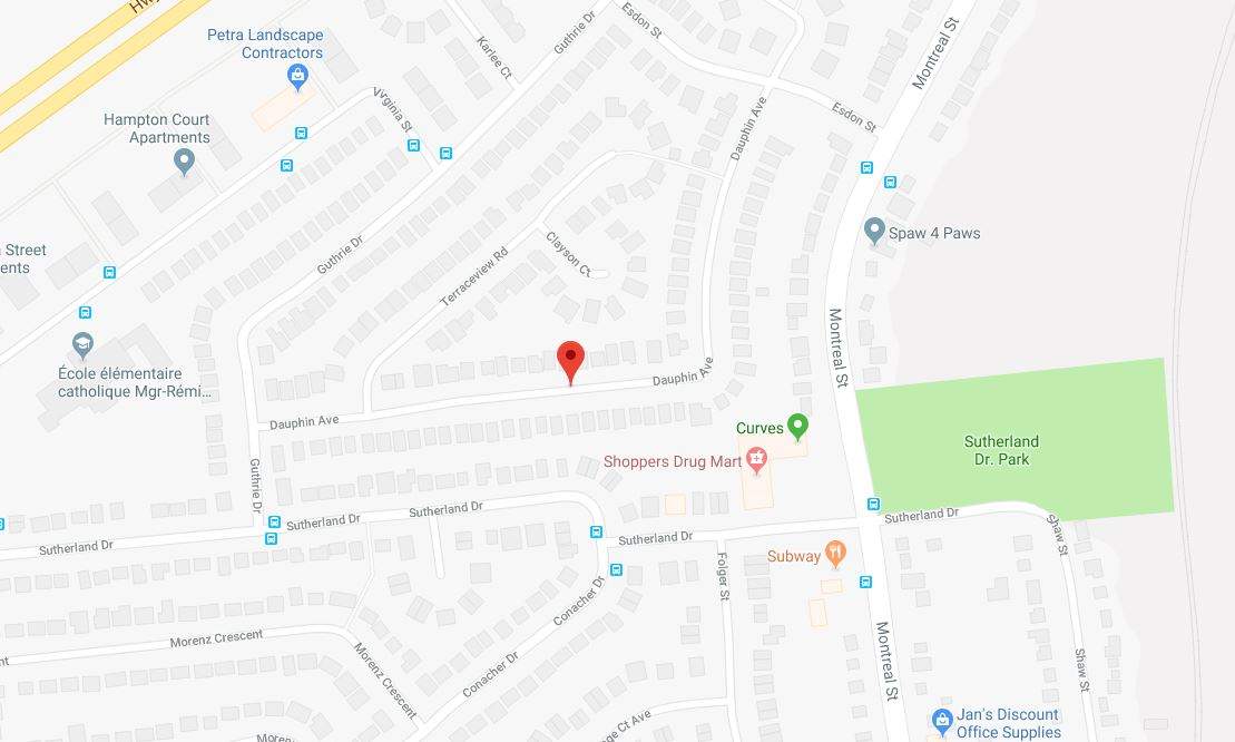 A photo from Google Maps shows Dauphin Avenue, and the general area where several car windows were smashed overnight on Tuesday.