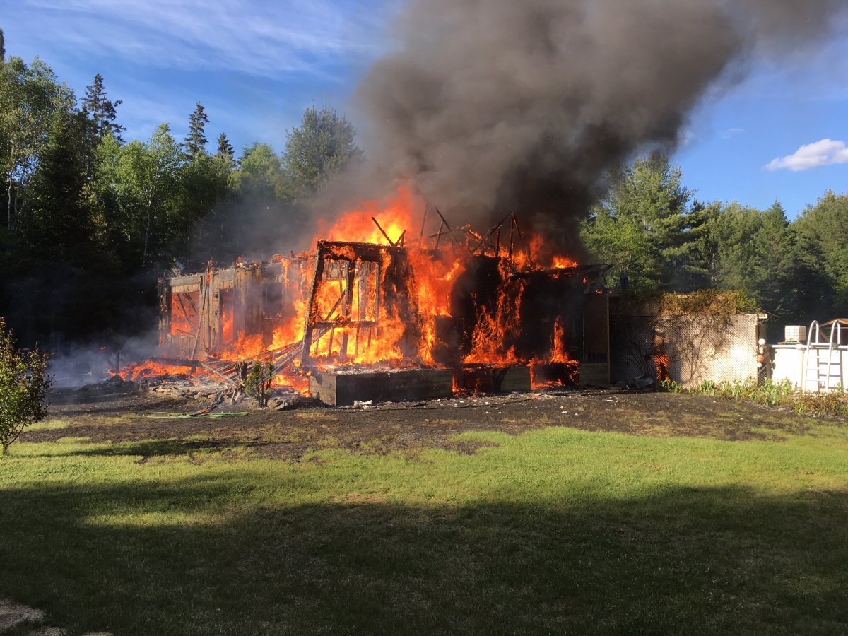 A fire on Friday destroyed a home in Dysart et al on Friday.