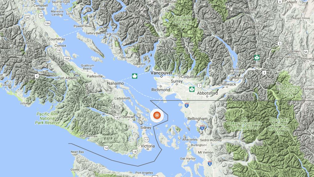 The small quake was recorded just off Saturna Island. 