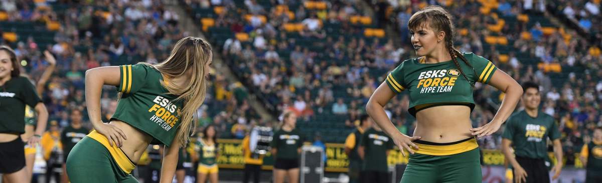 The Edmonton Eskimos Hype Team.