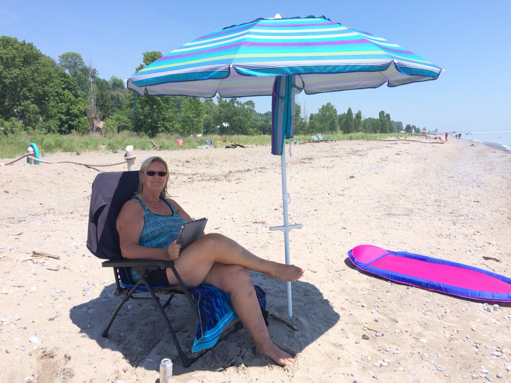 Evonne Malin comes to the beach often when it’s hot, and will spend up to five hours enjoying the water or reading a book.