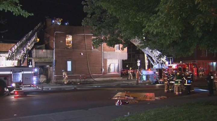Montreal firefighters are at the scene of a fatal fire in Lachine Saturday night. June 2, 2018.