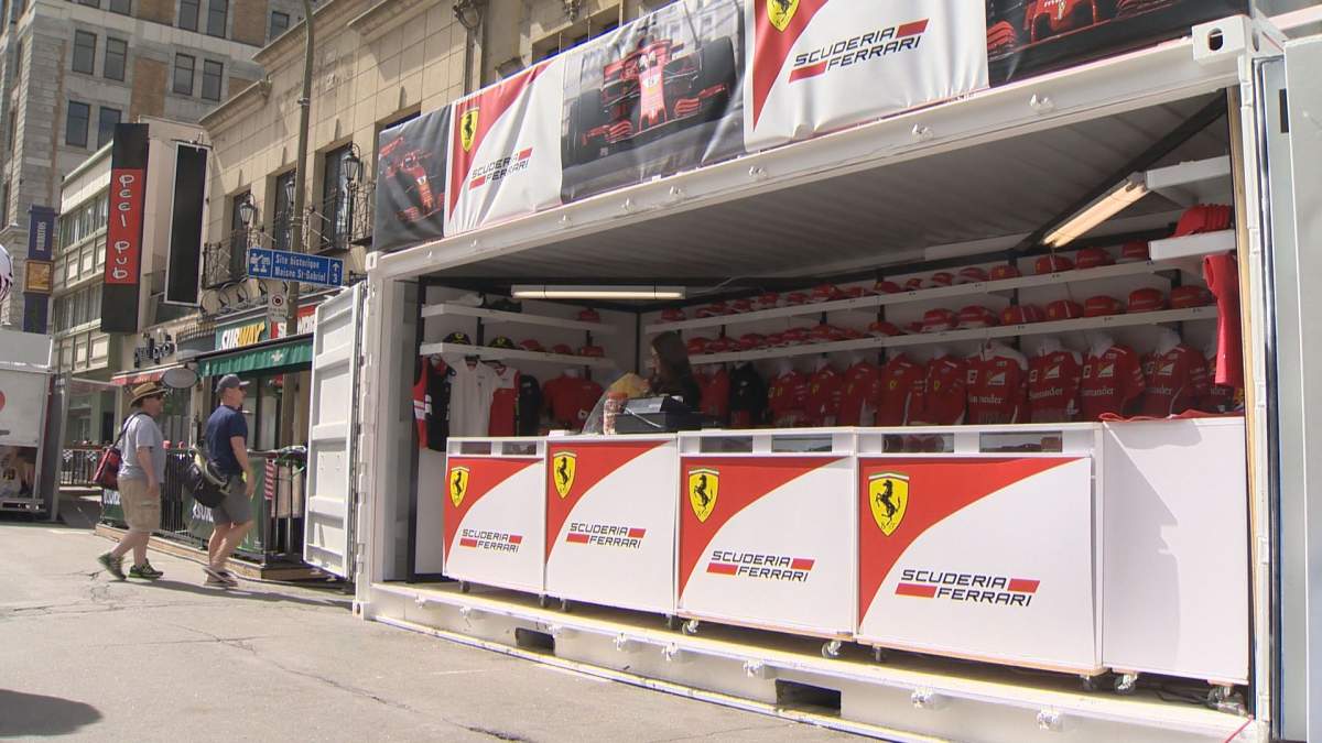 Race gear merchants prepare ahead of Saturday's Peel Street festivities. June 9, 2018.