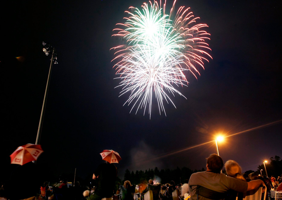 Thousands of people gathered to watch the Canada Day Fireworks on Saturday, July 1, 2006, in Cambridge, Ont.