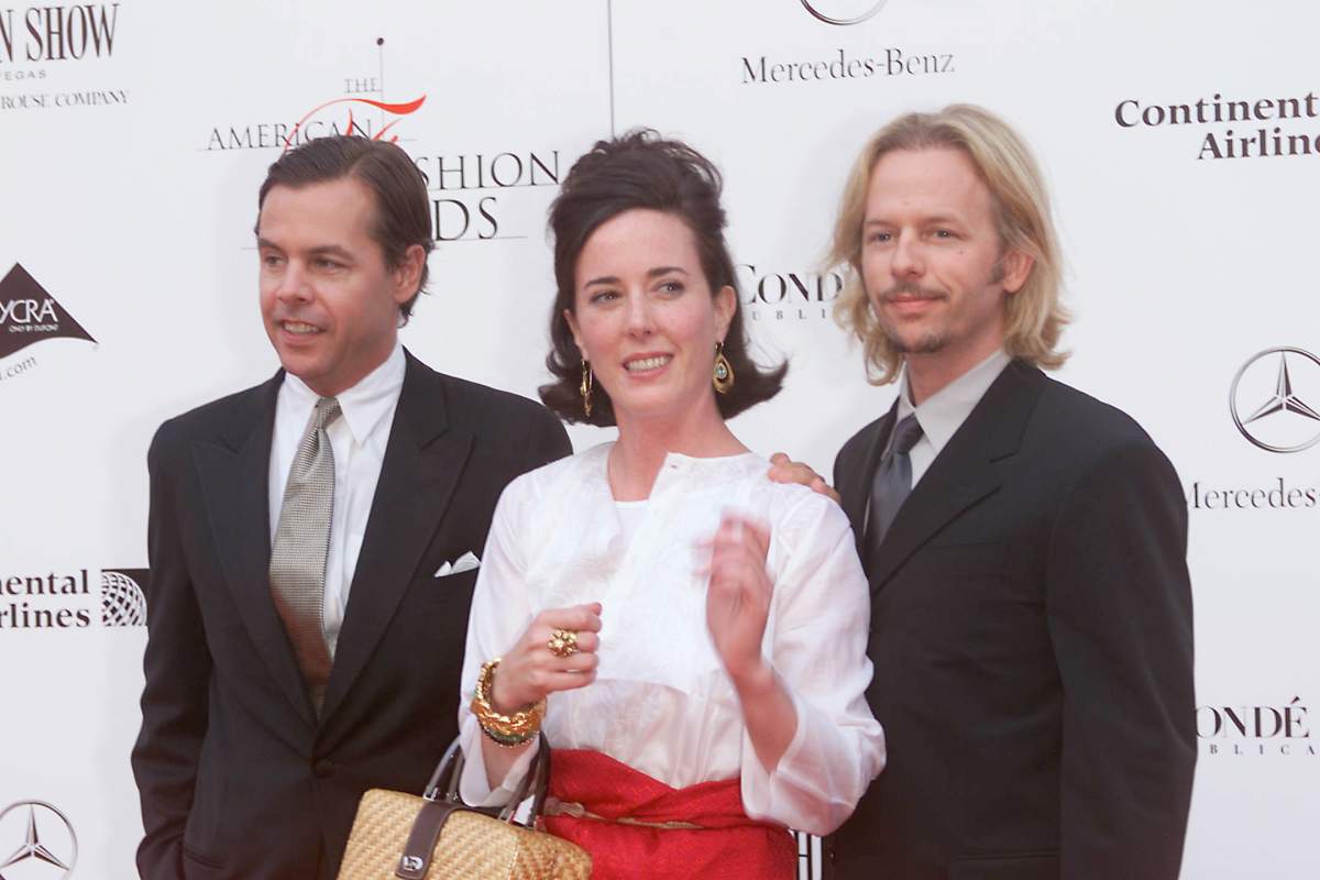 Kate Spade with husband and brother-in-law David Spade at the 20th Annual American Fashion Awards in 2001/Getty Images