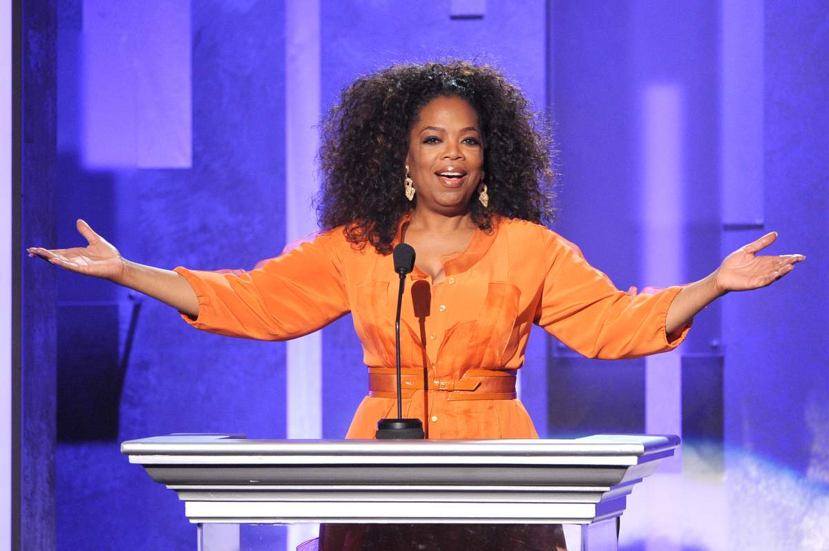 Oprah Winfrey speaks onstage during the 45th NAACP Image Awards presented by TV One at Pasadena Civic Auditorium on Feb. 22, 2014, in Pasadena, Calif.