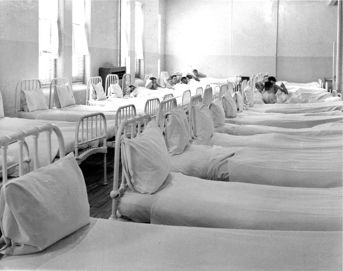 ORILLIA, ON: ORILLIA, ON: Dormitory in the Ontario Hospital School, Orillia 1960.