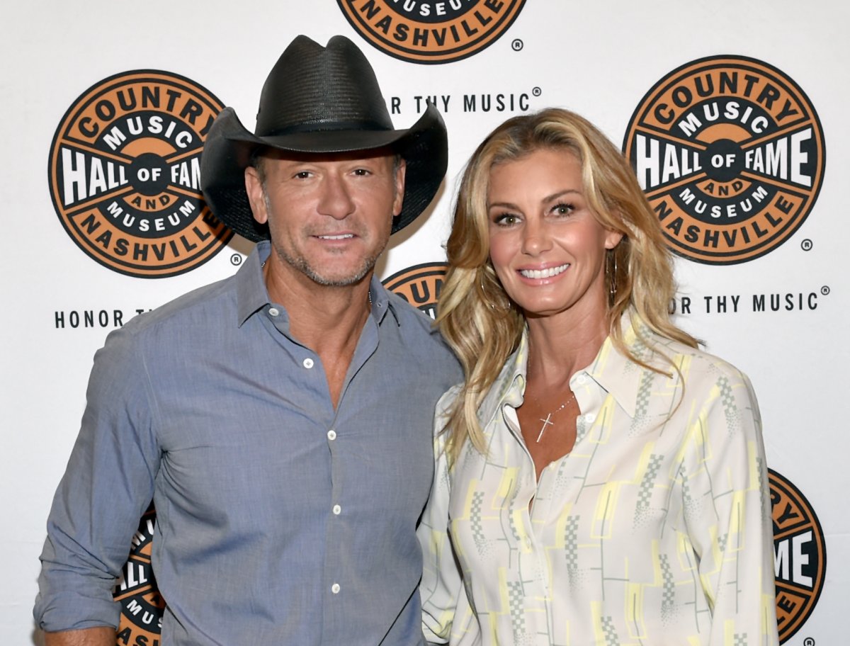 Tim McGraw (L) and Faith Hill (R) attend the All Access program at The Country Music Hall Of Fame And Museum's CMA Theater on May 3, 2018 in Nashville, Tennessee.