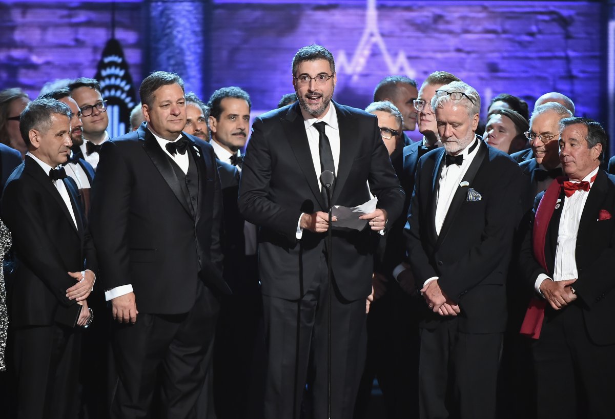 The cast and crew of 'The Band's Visit' accept the award for Best Musical onstage during the 72nd Annual Tony Awards at Radio City Music Hall on June 10, 2018, in New York City.