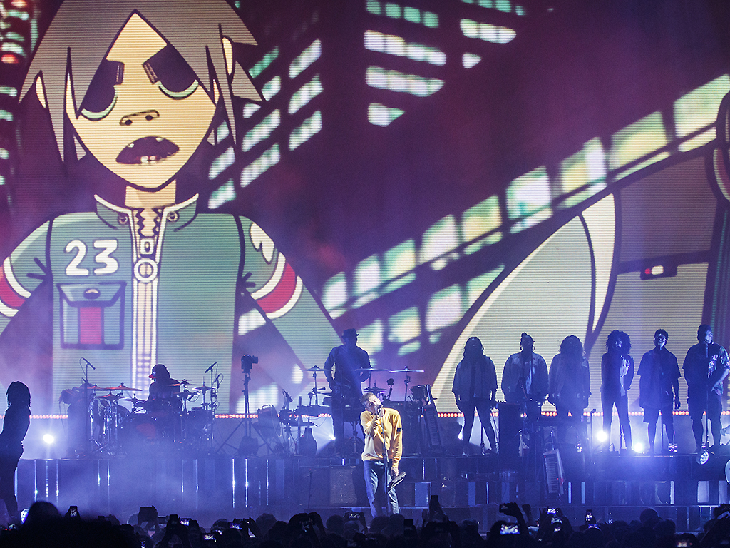 Damon Albarn of Gorillaz performs during Sonar Festival on June 15, 2018 in Barcelona, Spain.