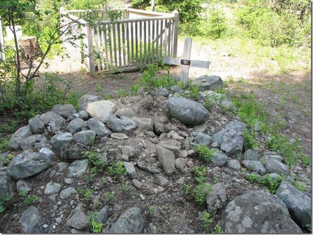A grave at Granite Creek has been disturbed, likely by a person with a metal detector.