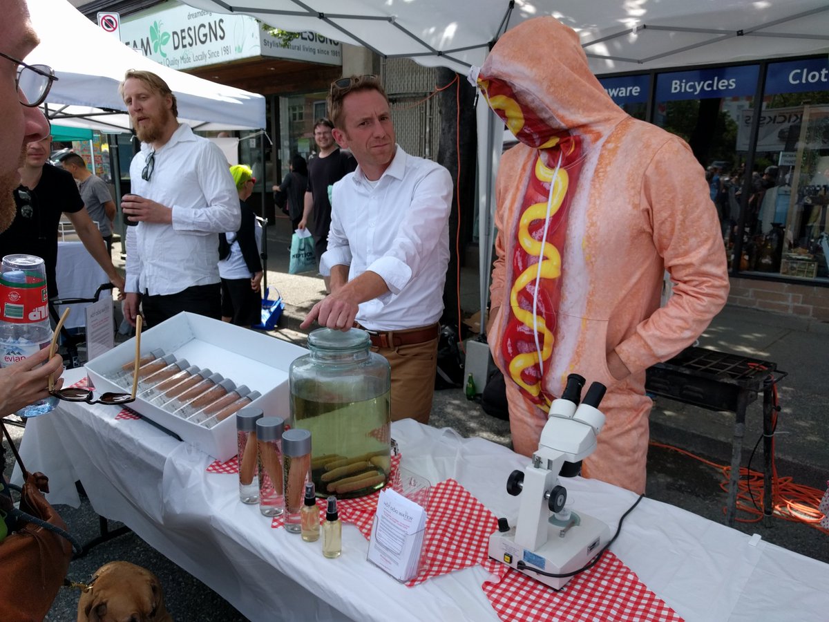 Hot Dog Water on display.