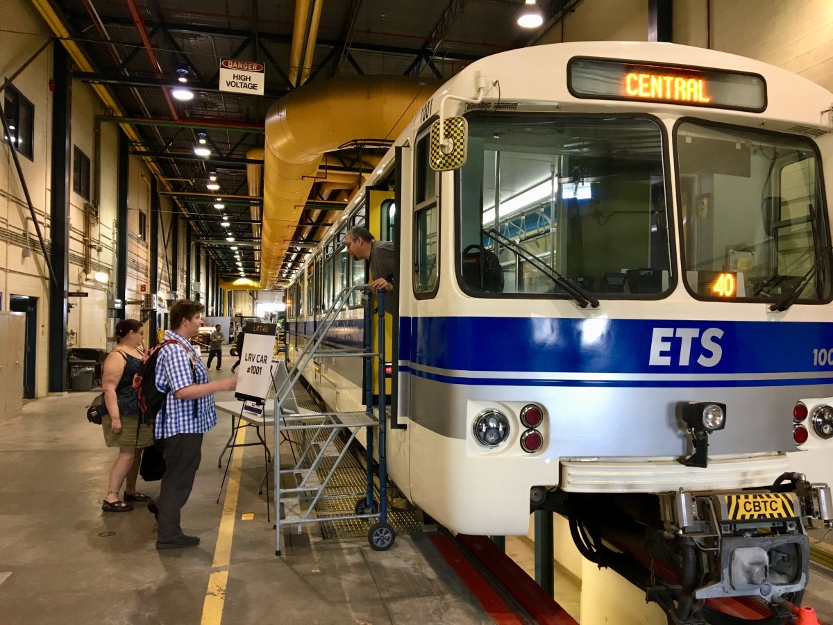 The Edmonton Transit Service opened its D.L. MacDonald Garage on Saturday to celebrate 40 years of LRT service.