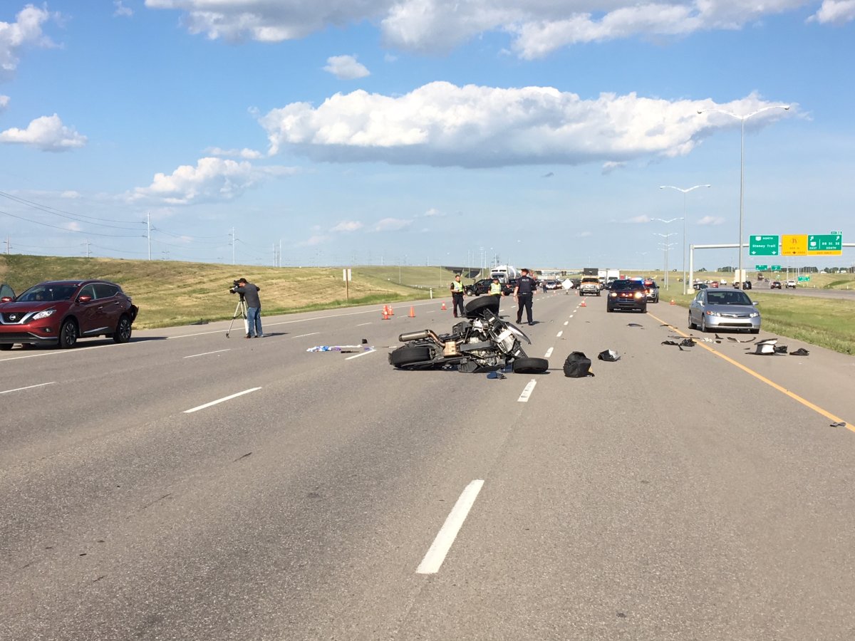 A motorcyclist was seriously injured in a collision on Stoney Trail on June 19. 