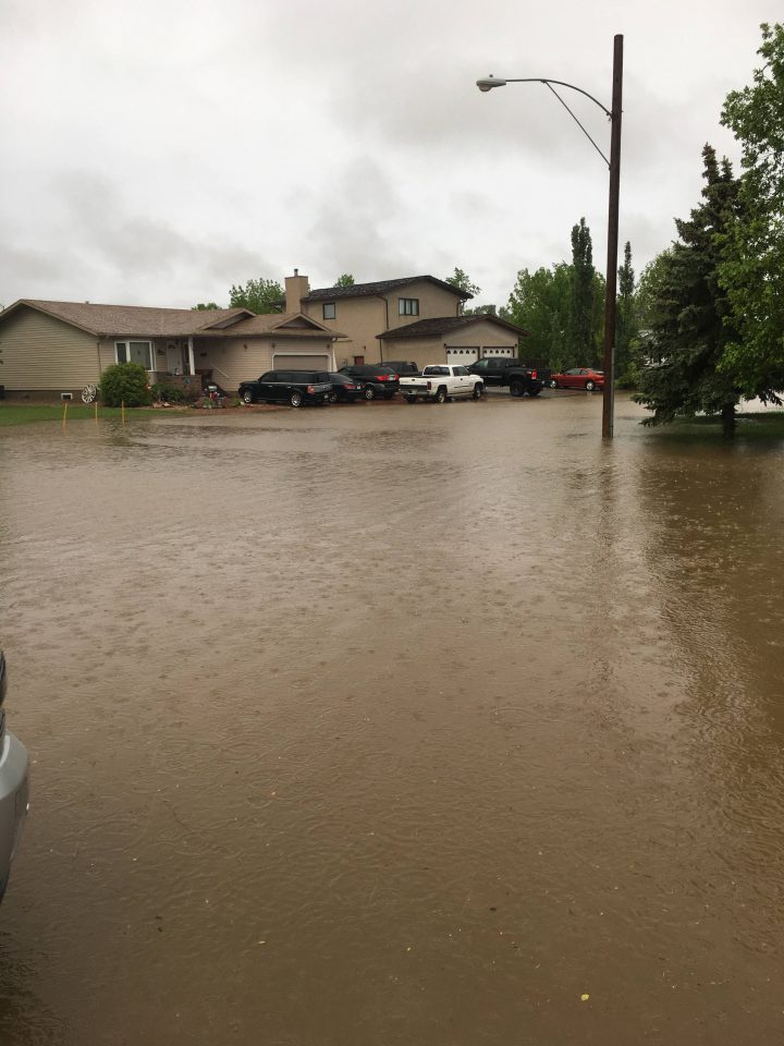 Some residents took to social media to share pictures of the flooding occurring in Lampman, Sask.