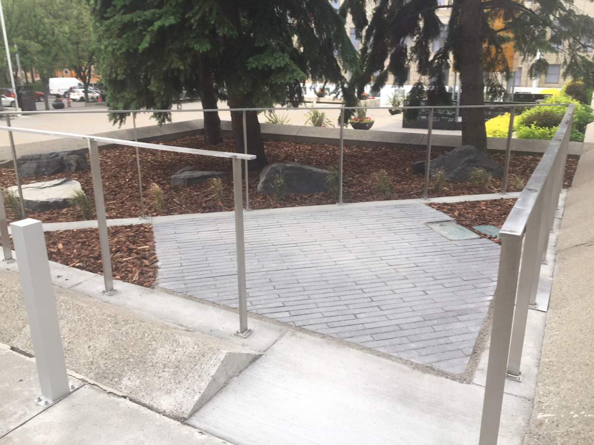 The new relief station for service animals at Calgary City Hall.
