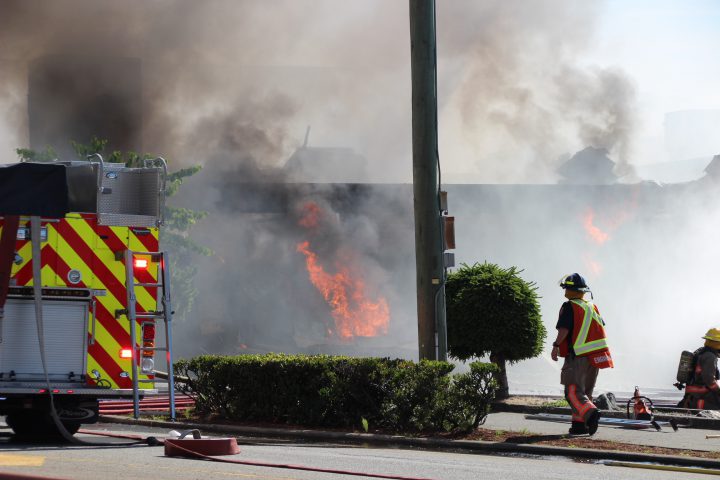 Crews battled a fire at the Friendly Banners Kitchen in Chilliwack. 