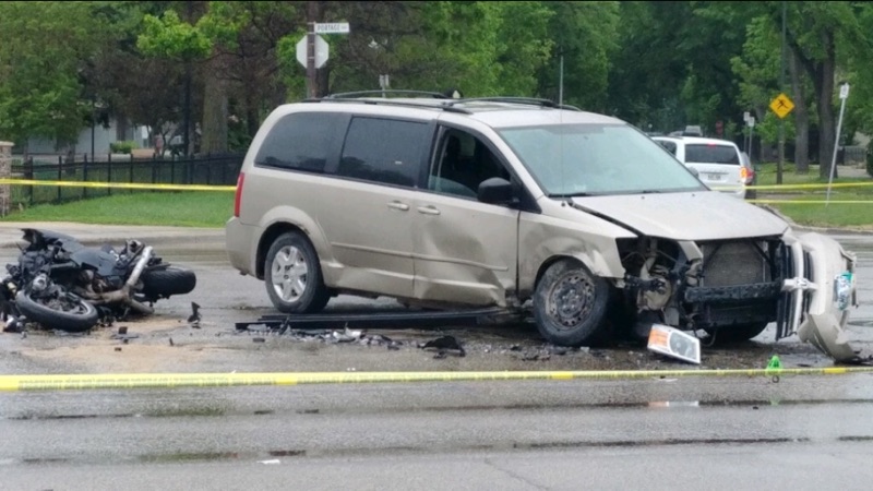 Winnipeg police are asking for the public's help gathering information on Saturday's crash between a motorcyclist and a van on Portage Avenue and Home Street. 
