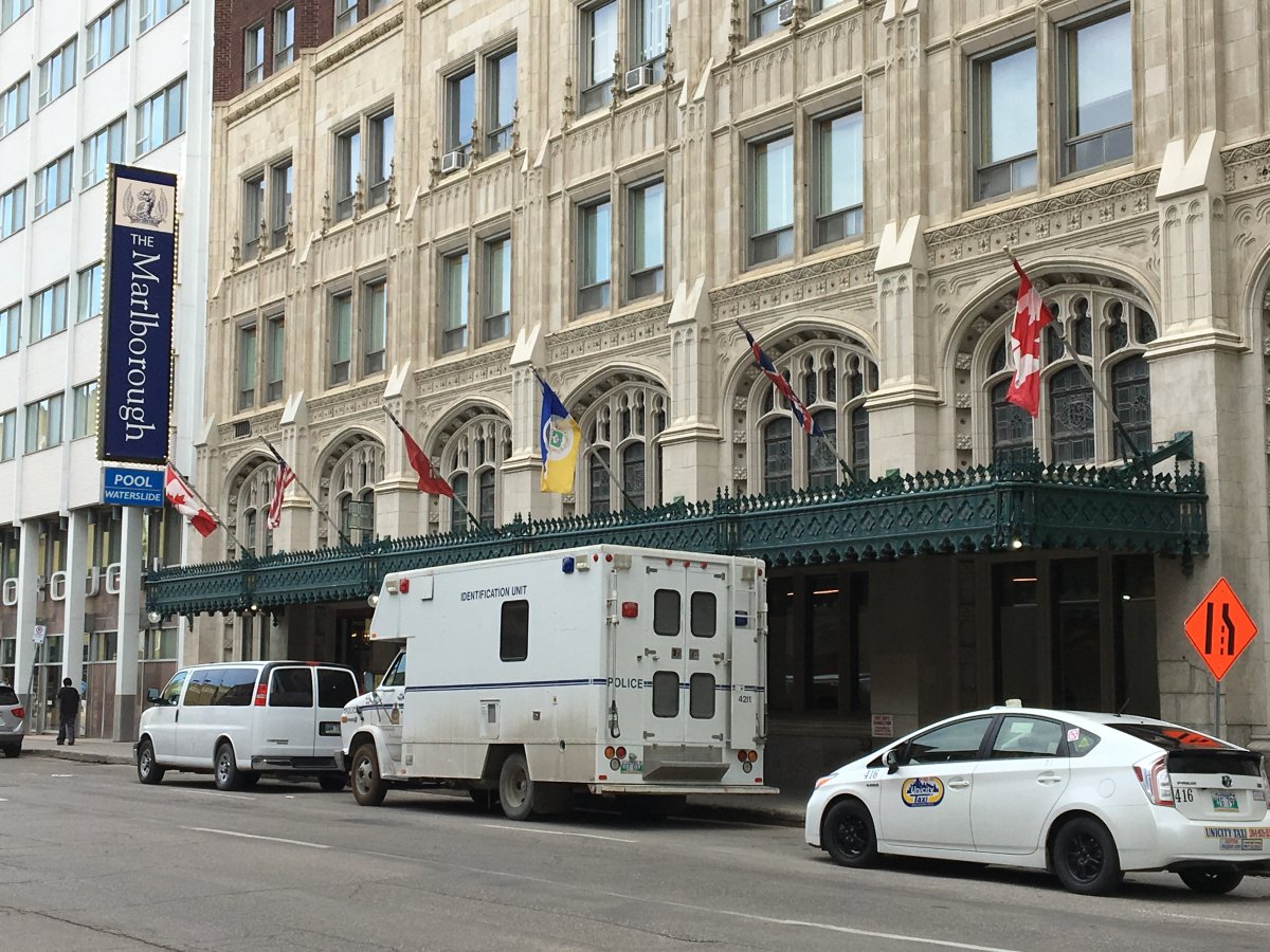 Winnipeg police were called to the Marlborough Hotel to investigate a homicide on Saturday. 