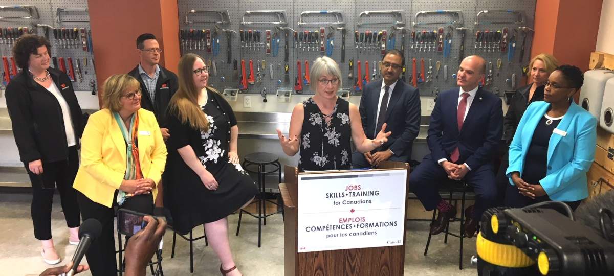 The federal government announces $500 million in additional funding for job training in Alberta, Wednesday, June 27, 2018. 