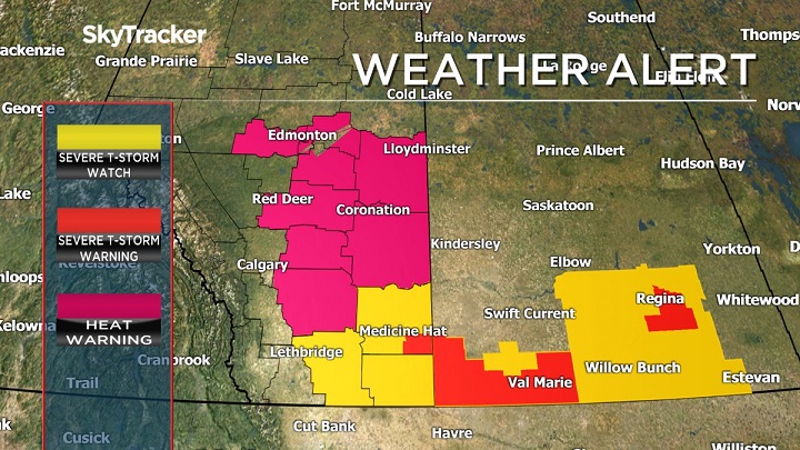Environment Canada issued a heat warning for much of Alberta on June 7.