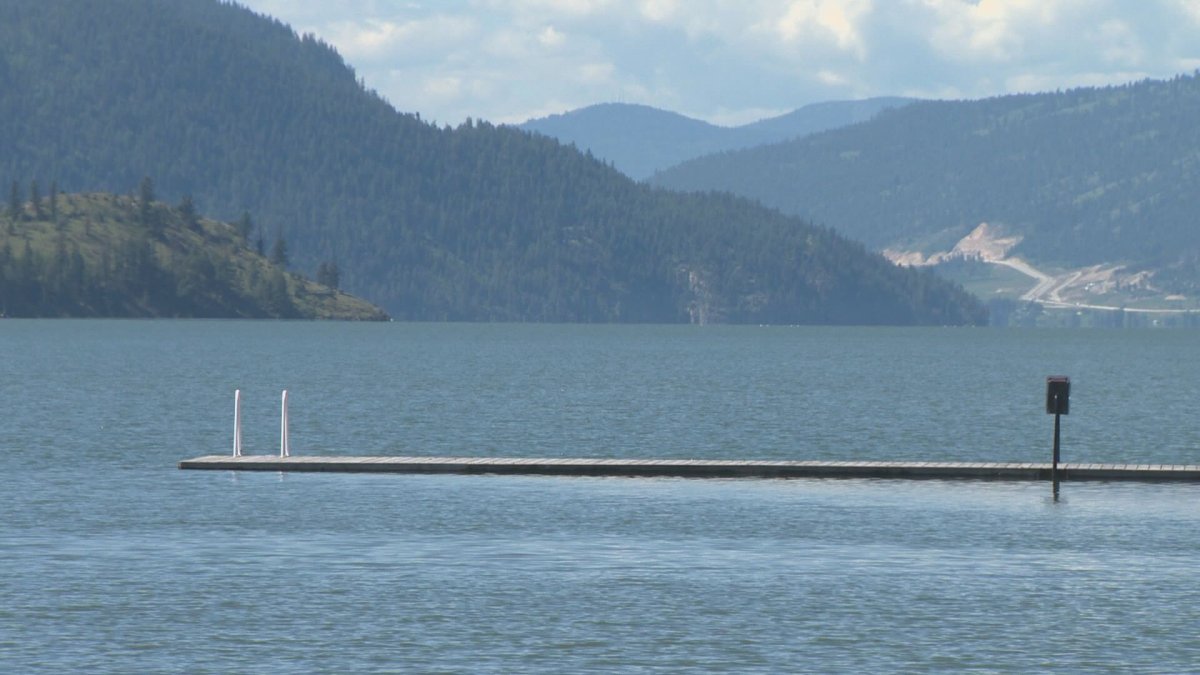 A photo of a popular dock on Kalamalka Lake. The dock suffered flood damage in July 2017, and has been deemed unsafe for the public.