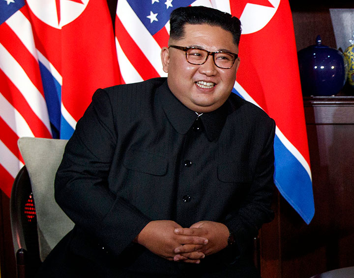 FILE - North Korean leader Kim Jong Un smiles as he meets with President Donald Trump on Sentosa Island, Tuesday, June 12, 2018, in Singapore.