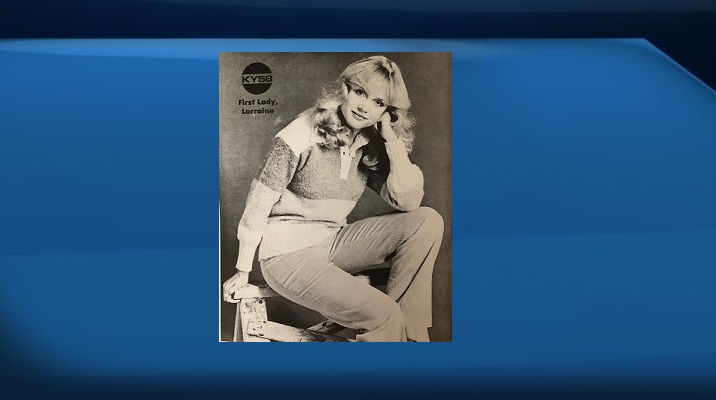 A promotion shoot from Lorraine Mansbridge\’s first job in radio in Winnipeg at KY58.