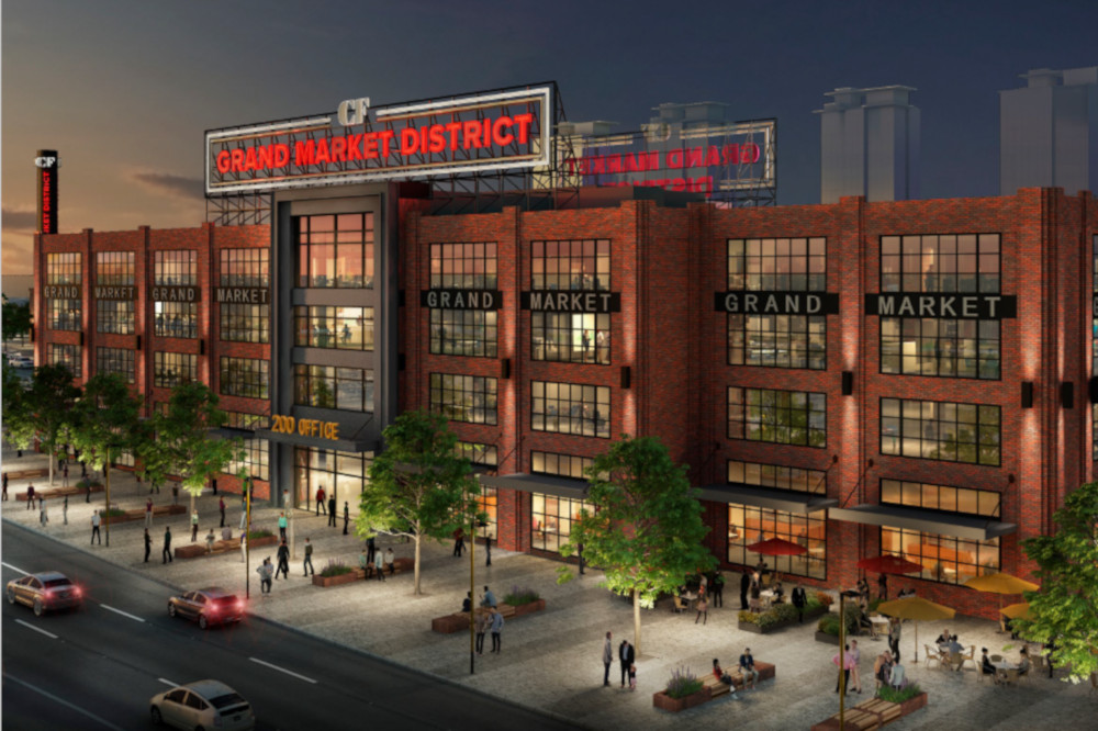 The face of one of the proposed office buildings at Fairview Park Mall.