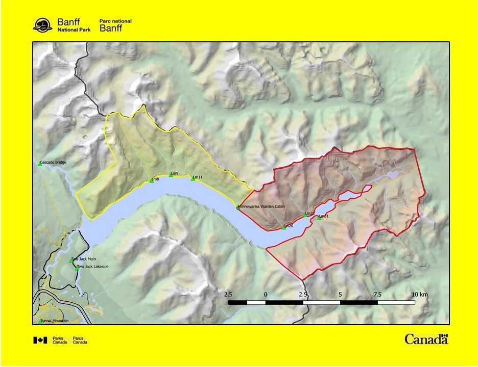 A bear warning was put in place for a portion of the Lake Minnewanka trail after a female grizzly bear charged a hiker.