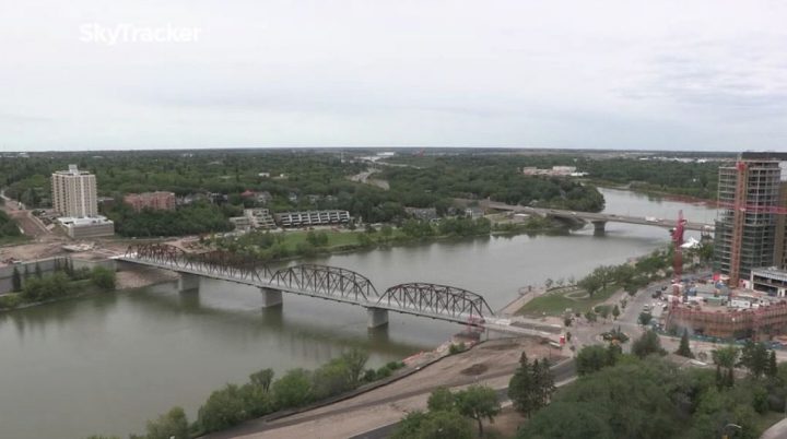 Cloudy conditions in Saskatoon over the noon hour.