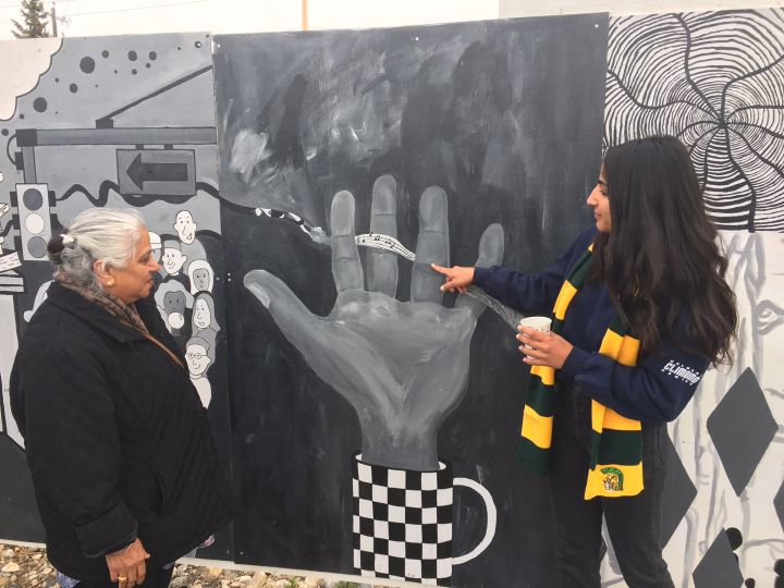The community mural designed by Bowness High School students was unveiled on June 11, 2018.