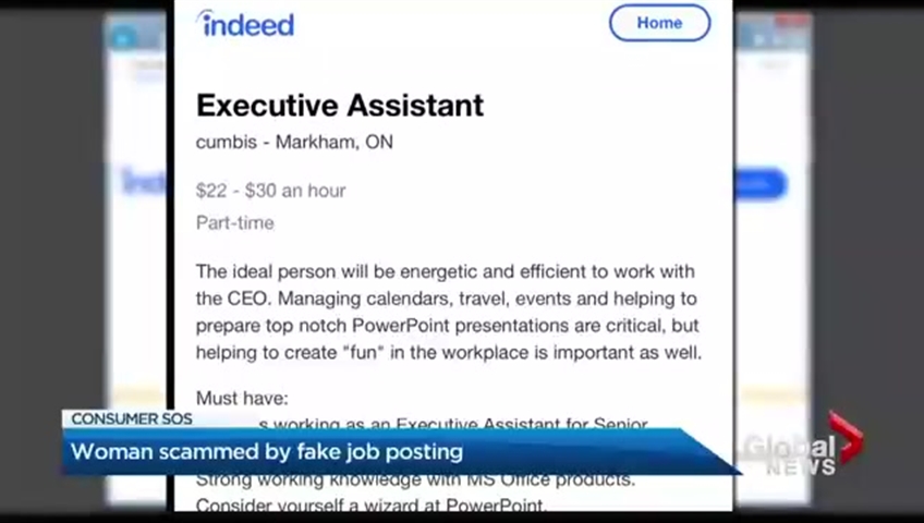GTA woman says she was scammed by fake job posting - Toronto 