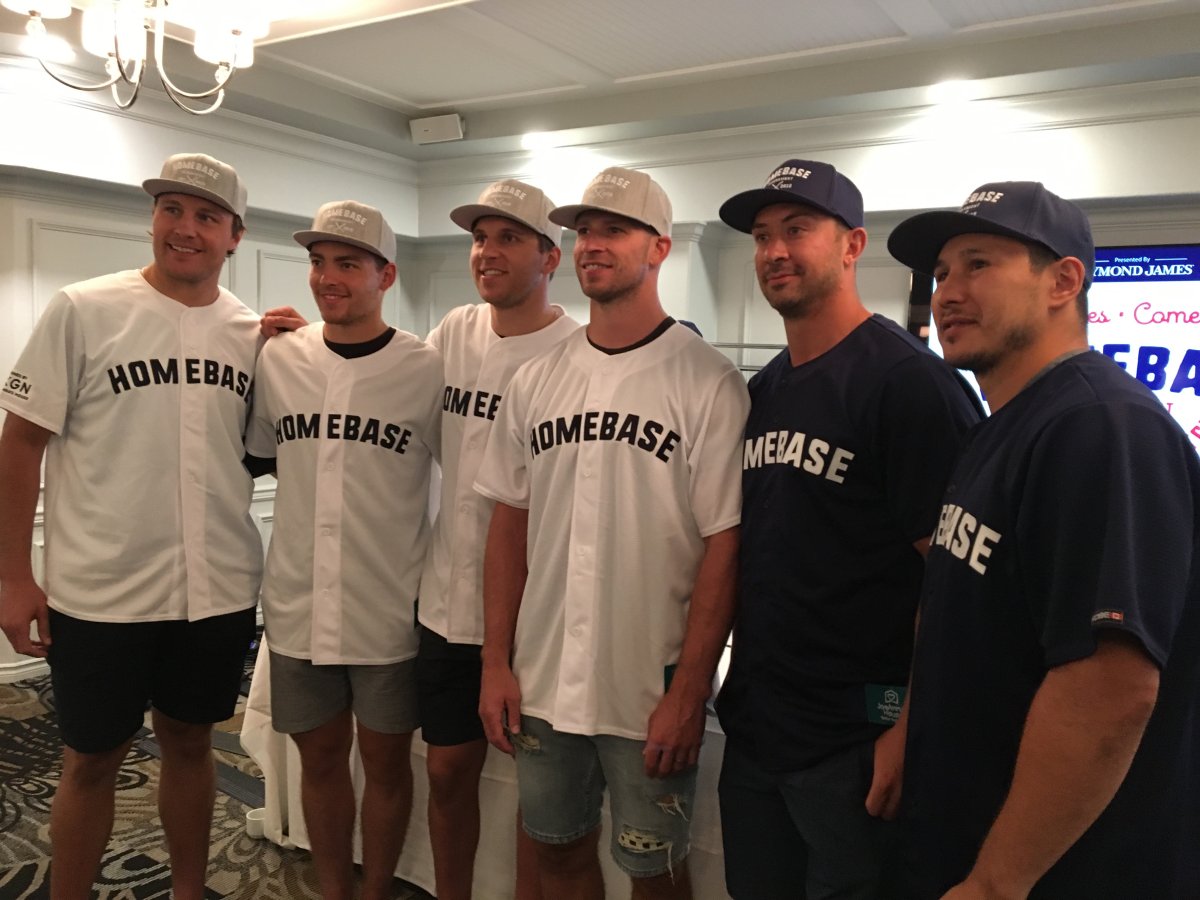 Luke Schenn, Tyson Jost, Brayden Schenn, Blake Comeau, Josh Gorges and Jordin Tootoo will be battling it out on a baseball field this Friday at the Homebase Charity Slo-Pitch Tournament in Kelowna.  