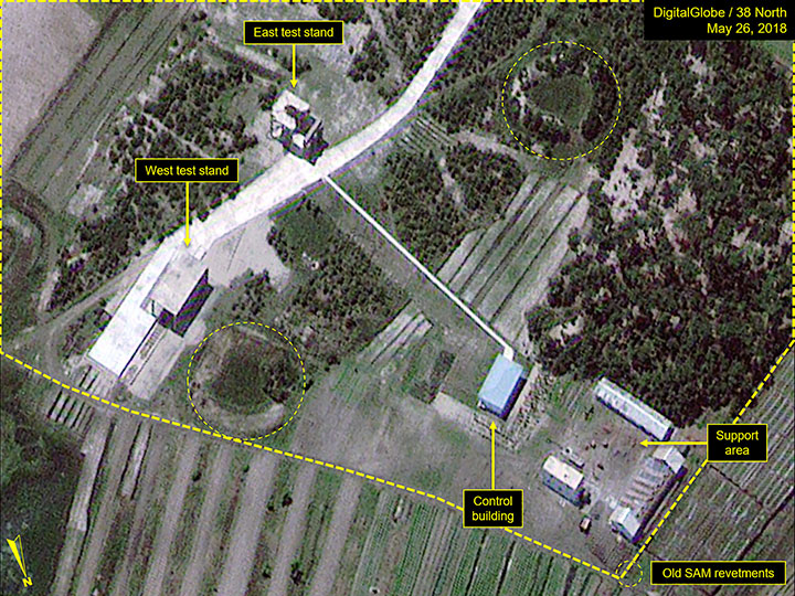 Test stands at Magunpo Solid Rocket Motor Test Facility.