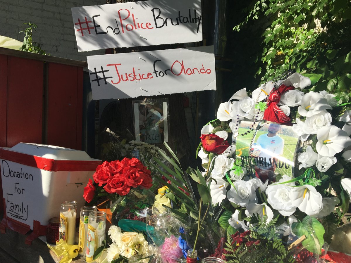 A memorial for Olando Brown in Barrie, who died while in police custody in 2018. SIU, in a report released Wednesday, cleared Barrie police of any wrongdoing in Brown's death.
