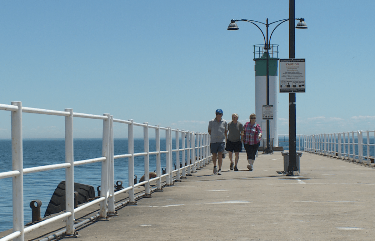 Oshawa pier opens to the public for the first time this year.