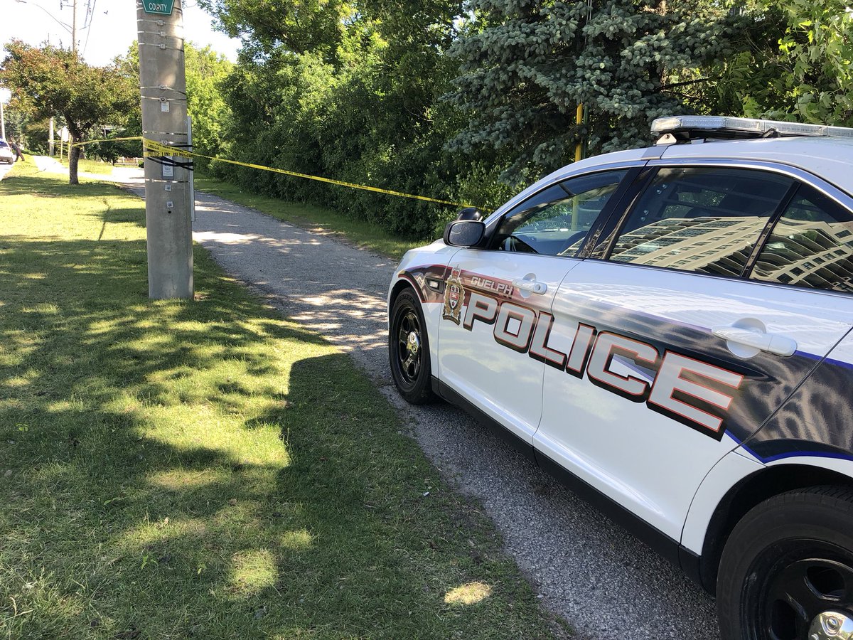 Guelph police blocked off a pathway adjacent to Wellington Street in Guelph after a body was discovered in the Speed River.