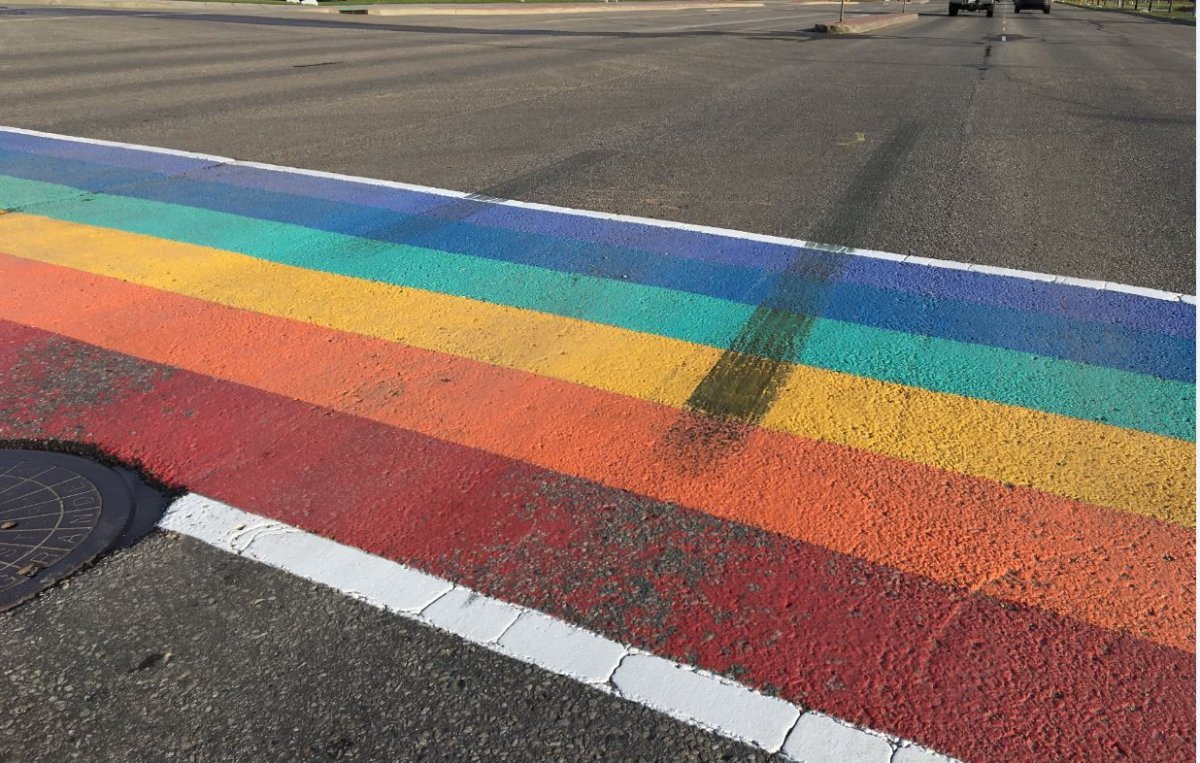 A man in Grande Prairie faces over $800 in fines after a local Pride crosswalk was damaged.