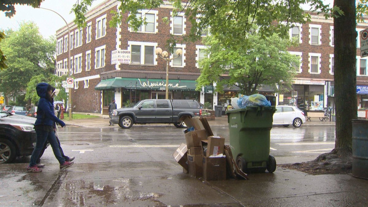 Along Sherbrooke Street in NDG on Thursday, it wasn't hard to find recycling that had been left out since Tuesday.