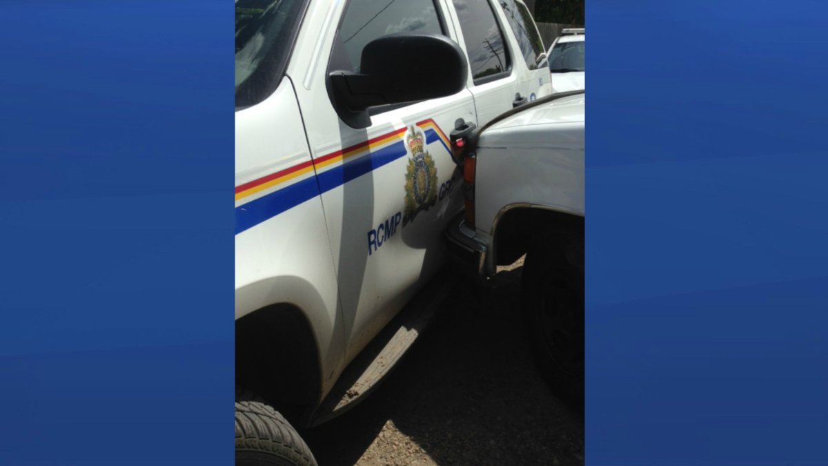 A Red Deer man has been arrested after ramming into an RCMP cruiser.