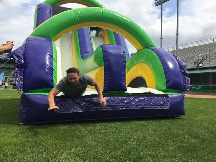 A man takes part in the 2018 Rheanna Bowl.