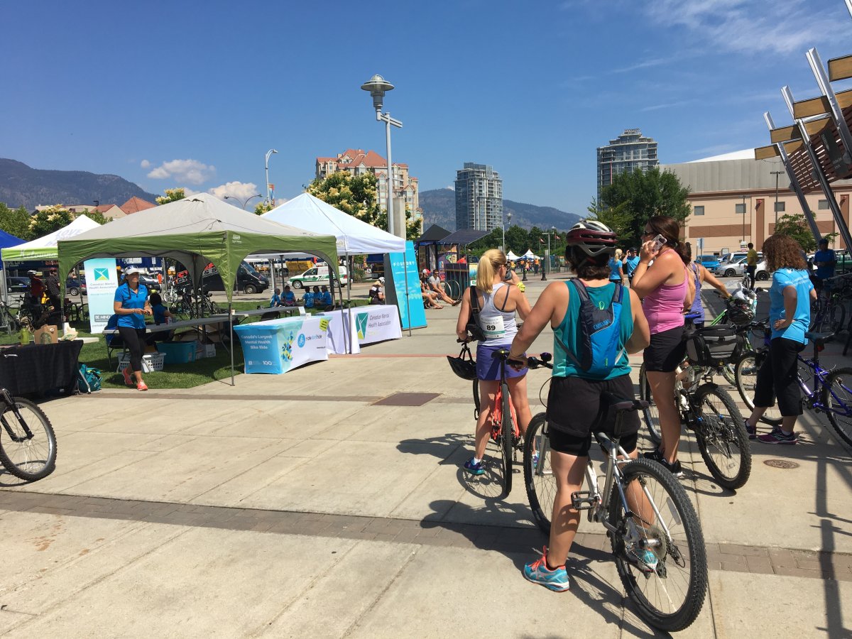 About 400 cyclists participated in Kelowna's Ride Don't Hide fundraiser in support of the Canadian Mental Health Association.