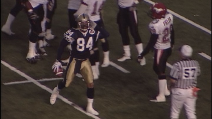 Winnipeg Blue Bombers receiver Robert Gordon celebrates after making a catch in 2003 at Canad-Inns Stadium.