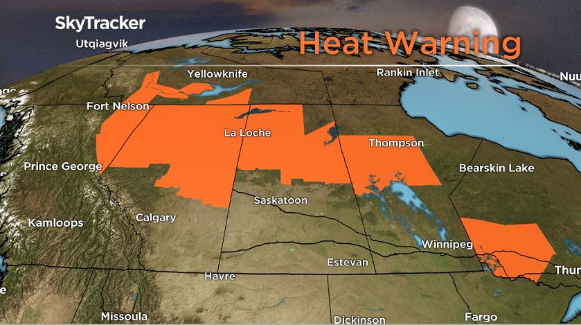 Heat warnings in place across the prairies. 
