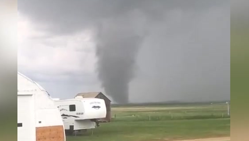 Environment Canada confirmed a "landspout" touched down near Griffin, Sask. on June 25, as the tornado tore across farm fields for nearly 10 minutes.