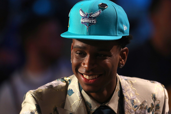 NEW YORK, NY - JUNE 21:  Shai Gilgeous-Alexander speaks with the media after being drafted eleventh overall by the Charlotte Hornets during the 2018 NBA Draft at the Barclays Center on June 21, 2018 in the Brooklyn borough of New York City. (Photo by Mike Stobe/Getty Images).