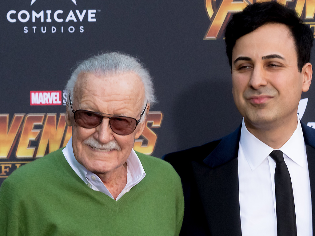 Stan Lee and Keya Morgan attend the 'Avengers: Infinity War' World Premiere on April 23, 2018 in Los Angeles, Calif.