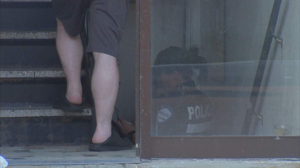 Montreal Police on rue Currateau on Friday, June 29, 2018.