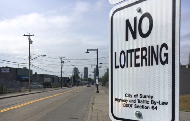 New 'No Loitering' signs have appeared on the Whalley Strip.